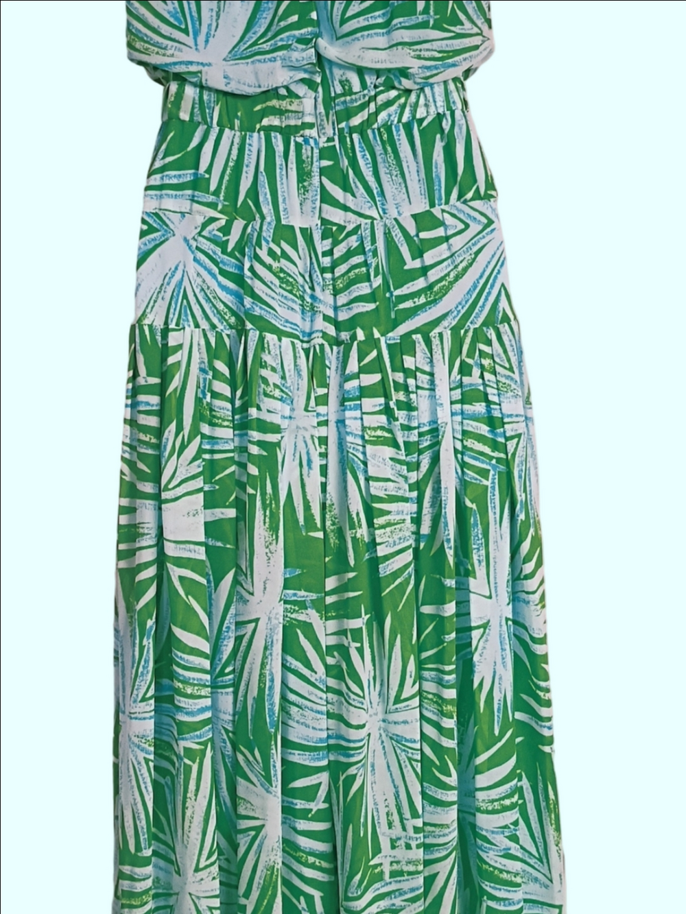 DVF  Diane Von Furstenburg Size 4 Green Palm Print Chiffon Maxi "Menon" Spring26 - Picture 10 of 15